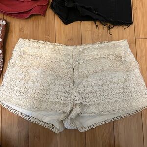 Denim & Supply Ralph Lauren Cream Lace Jean Shorts